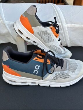 On Running Men’s Cloudstyle Athletic Sneakers in Orange, Gray & Navy